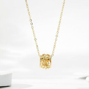 Gold Hawaiian Plumeria Slider Necklace